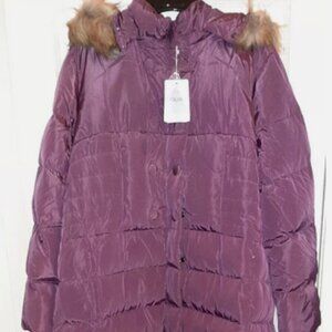Molodo Women's Long Down Coat with Fur Hood Maxi Down Parka Puffer Jacket 3XL